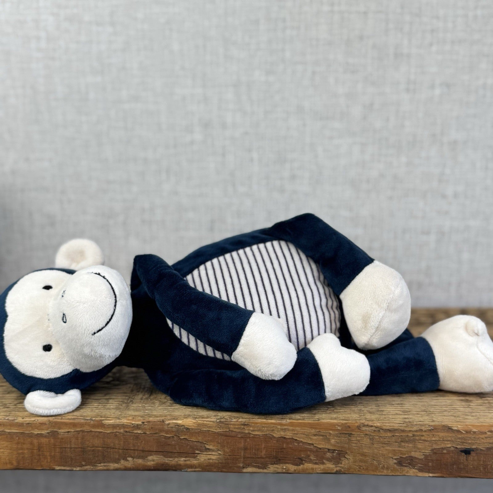 Marks & Spencers Soft Toy Monkey Chime - Navy Monkey Soft Toy Retired 09444270