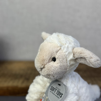 Jellycat Medium Fuddlewuddle Lamb Beige Face Textured Sheep Beanie 9"