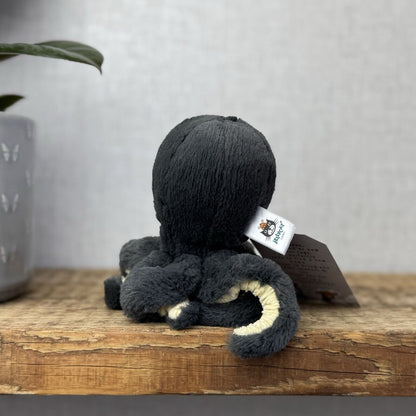 Jellycat Baby Inky Octopus - Tiny Black Octopus - Small Octopus Beanie 5" (2)