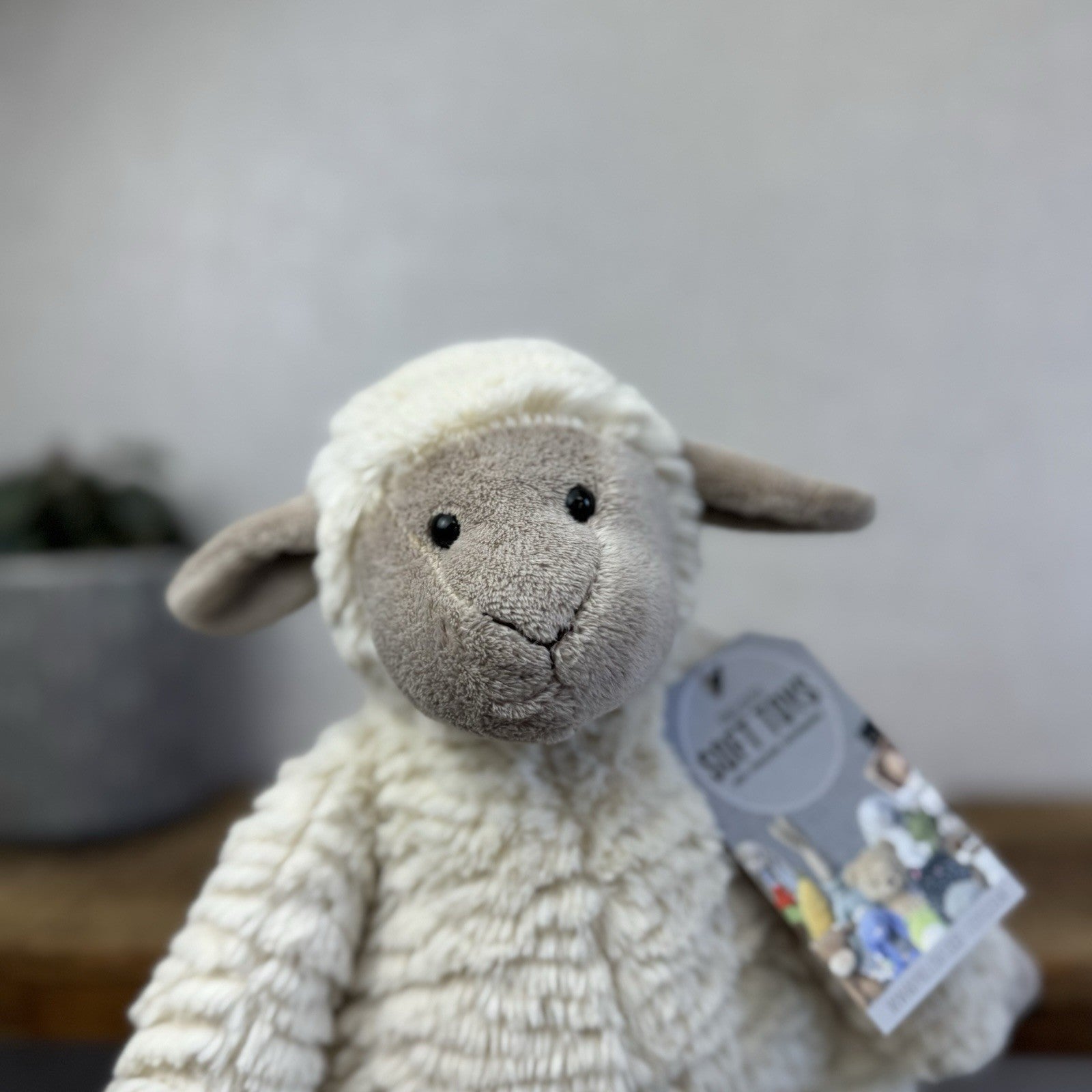 Jellycat Medium Fuddles Sheep Lamb Textured Zara Edition Soft Toy Beanie 12"