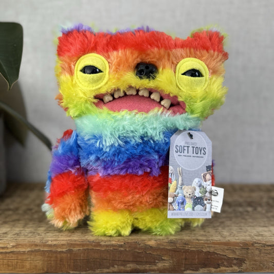 Fuggler Fart Face Fuggler - Wide Eyed Weirdo Rainbow Fuggler Cute Snuggler Plush