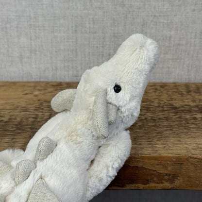 Jellycat Little Snow Dragon - White/Glitter Beanie Small Dragon Retired 11”