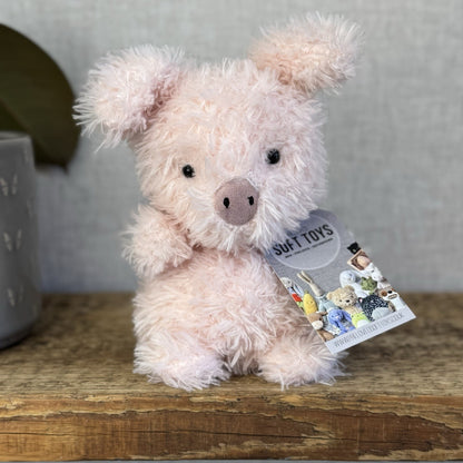 Jellycat Little Pig - Fluffy Pink Piglet Soft Toy Small Curly Fur Retired 7"