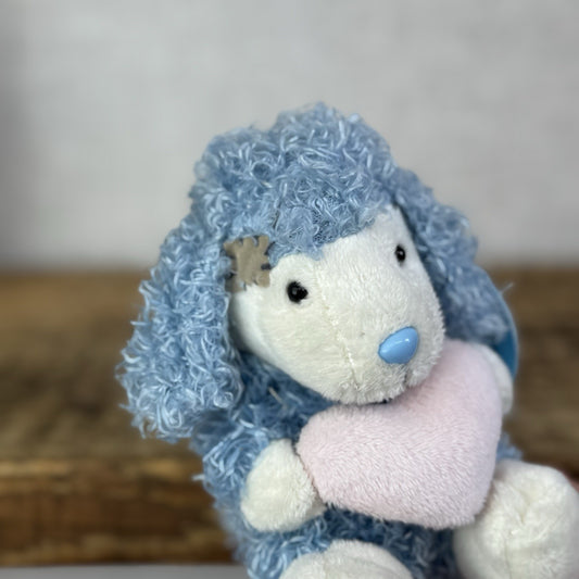 Blue Nose Friends Pearl The Poodle #39 - Mini Curly Hair Dog Holding Heart 5"