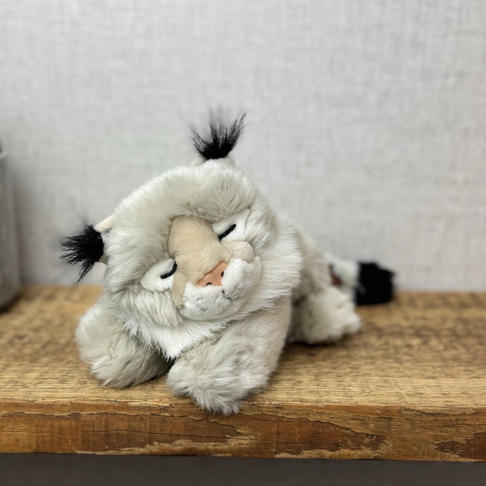 Suma Collection Sleeping Lynx Cub Soft Toy Beanie - Small Lynx Baby Plush 8"