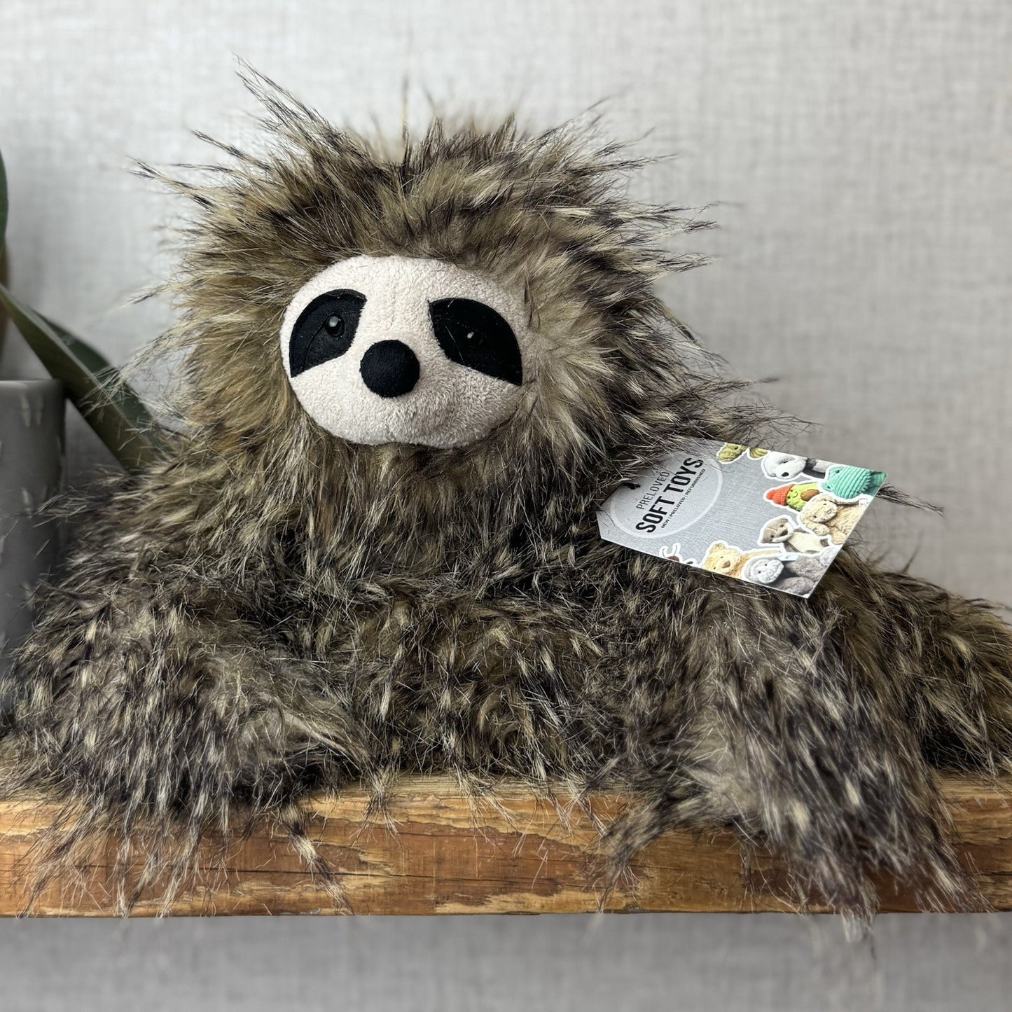 Jellycat Cyril Sloth - Fluffy Grey/brown Sloth Soft Toy Retired Rare Beanie 14”