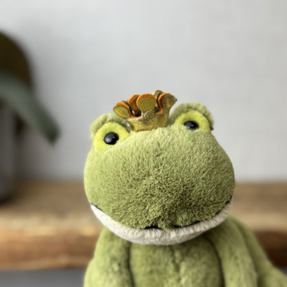Jellycat Small Felipe Frog Prince - Little Frog In Crown Retired Frog Small 6”