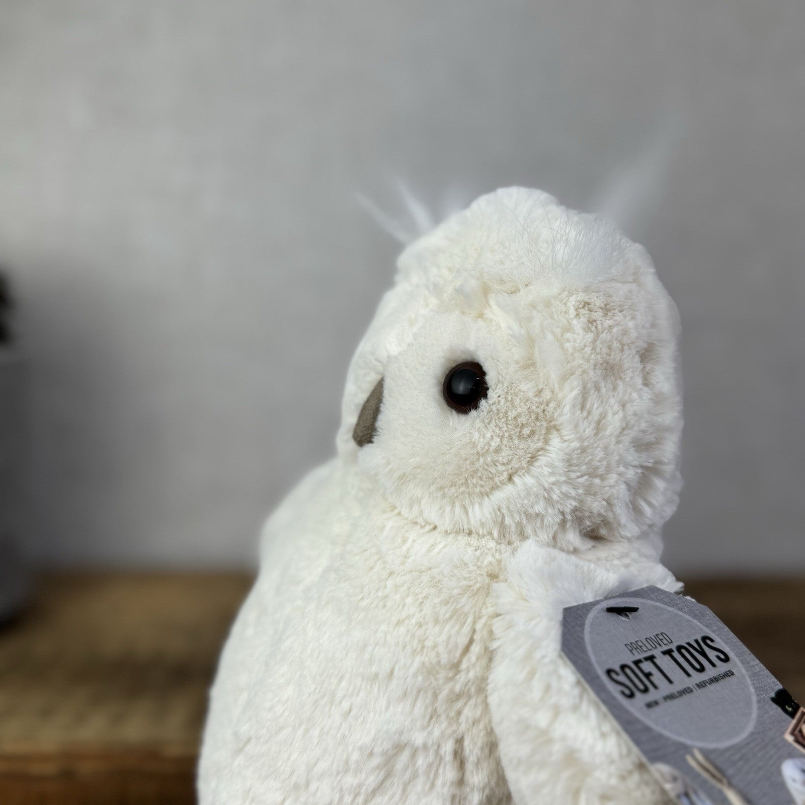 Jellycat Medium Bashful Owl - White Owl Beanie Soft Toy Retired Plush 12"