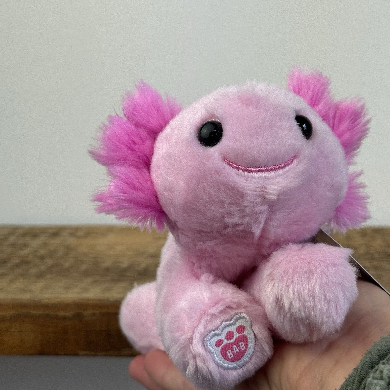 Build A Bear Mini Beans - Axolotl Pink Mini Sea Creature Beanie Pocket Size 5"
