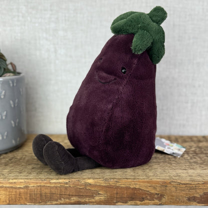 Jellycat Amueable EggPlant - Aubergine With Legs Rare Purple Veg Plush NWOT 11"