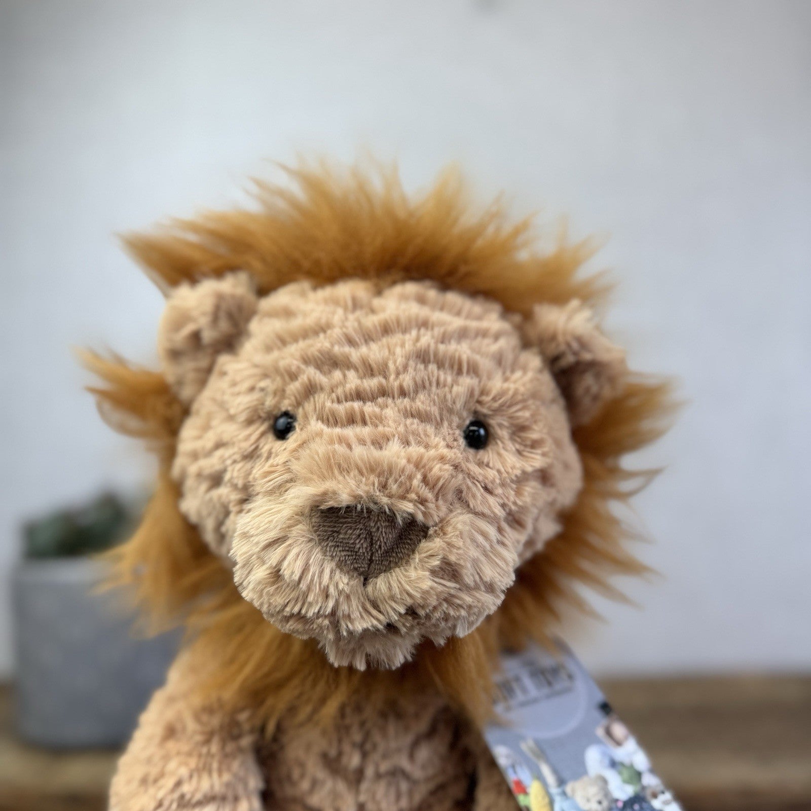 Jellycat Large Fuddlewuddle Lion - Large Sitting Lion Beanie Retired 12"