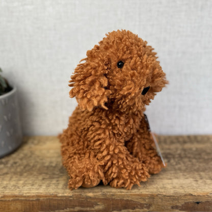 Jellycat Cooper Doodle Dog - Bronze Curly Haired Poodle Dog Beanie 10"
