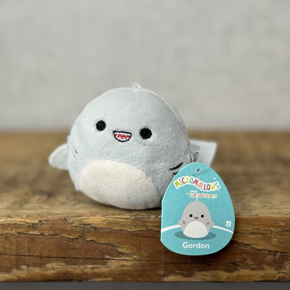 Squishmallow Micromallow With Tag - Gordon The Shark Mini Grey Shark New 3"