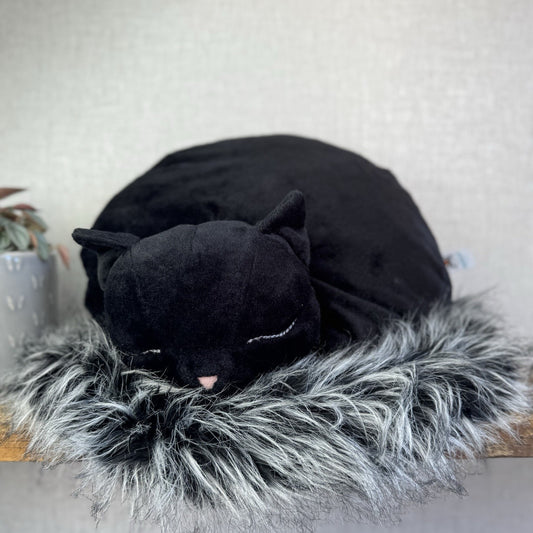 Jellycat Nestie Cat Soft Toy Plush NWOT - Black Cat Cushion Plush Rare 