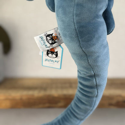 Jellycat Zigzag Gecko - Blue Velour Large Beanie Lizard Rare With Tags 22"
