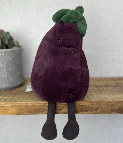 Jellycat Amueable EggPlant - Aubergine With Legs Rare Purple Veg Plush NWOT 11"