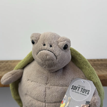 Jellycat Timmy Turtle - Grumpy Turtle Soft Toy Beanie Sad Face Turtle 10"