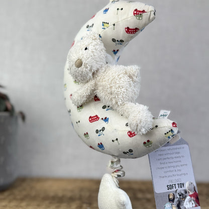 Jellycat Bedtime Bear Musical Pull - Cream Bear Moon Stars Lullaby Retired Rare