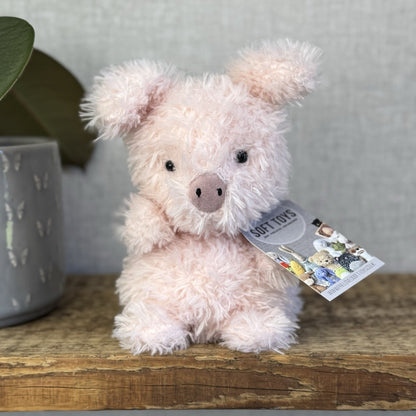 Jellycat Little Pig - Fluffy Pink Piglet Soft Toy Small Curly Fur Retired 7"