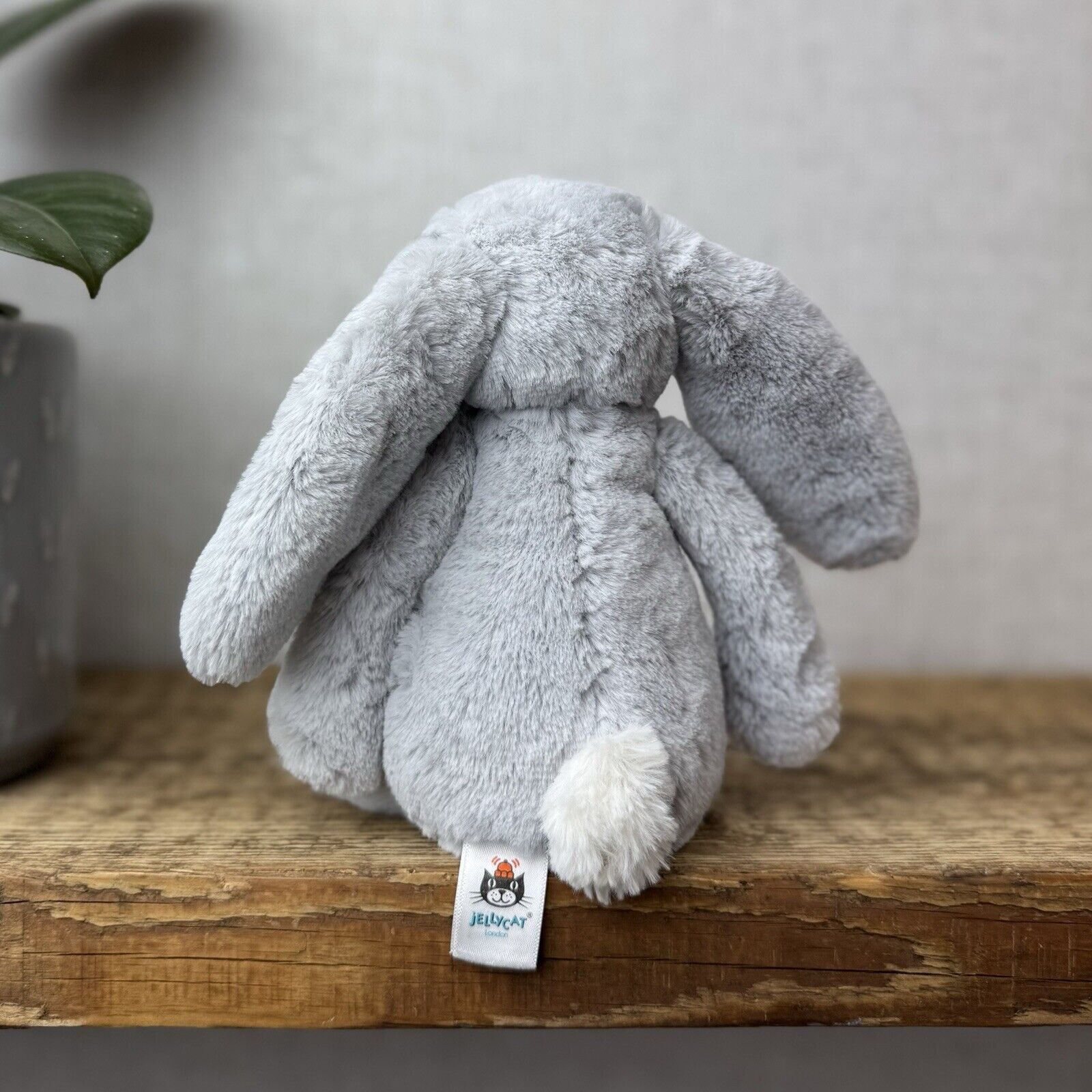 Jellycat Small Bashful Bunny Grey - Small Bunny White Tail Beanie NWOT 8”