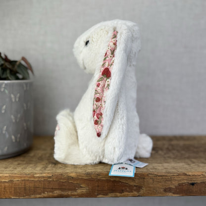 Jellycat Medium Bashful Blossom Cream Bunny Berry - Cream Bunny Pink Ears NWT 