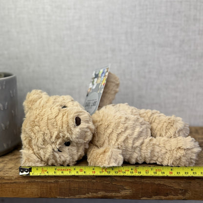 Jellycat Squishu Bear - Small Honey Colour Textured Bear Beanie Retired 10"