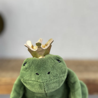Jellycat Little Frederick Green Frog Prince Gold Crown - New With Tags 