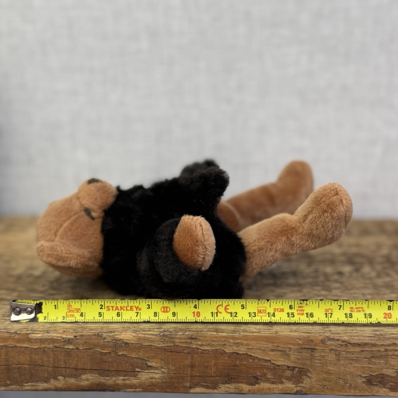 Russ Berrie Fortuna Teddy Bear - Small Beanie Bear Black Fur Coat Rare Mini 7"