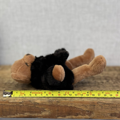 Russ Berrie Fortuna Teddy Bear - Small Beanie Bear Black Fur Coat Rare Mini 7"