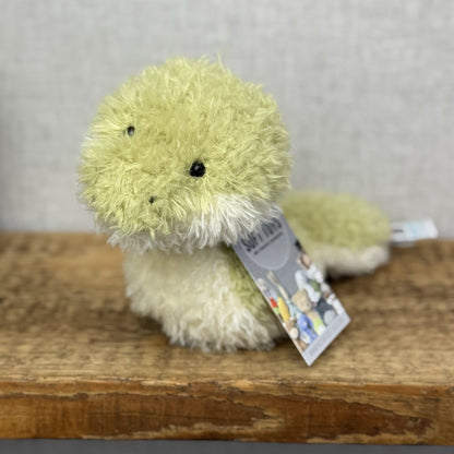 Jellycat Little Snake - Fluffy Light Green Snake Beanie Plush Curly Hair 7”