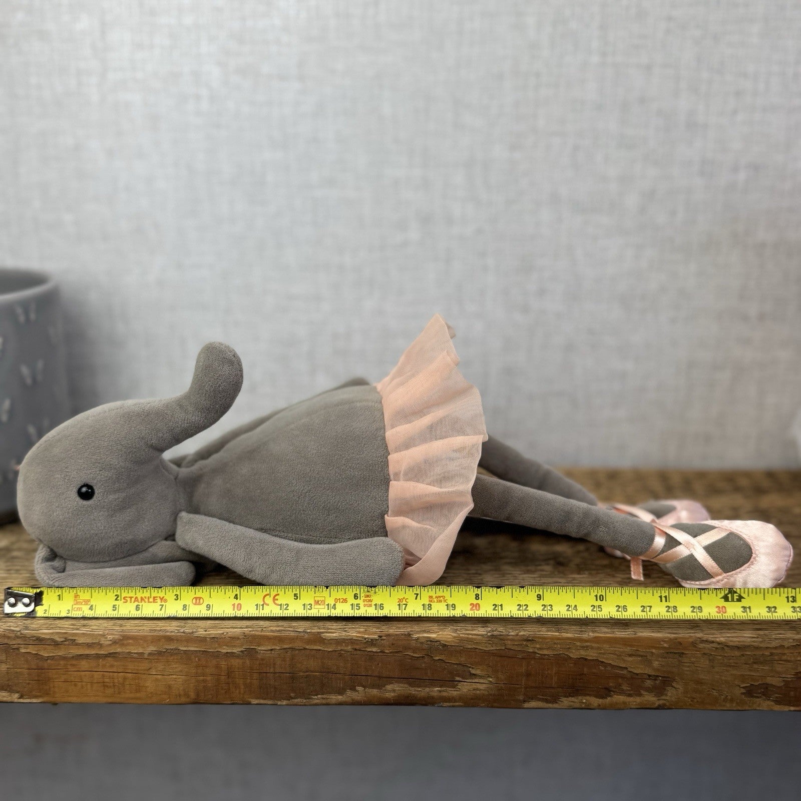 Jellycat Dancing Darcy Elephant - Medium Grey Elephant - Ballet Tutu Plush 12”
