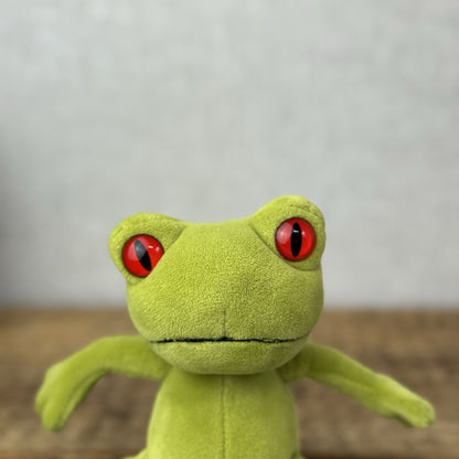 Jellycat Tad Tree Frog - Retired Velour Big Red Eye Beanie Mini Size With Tag 6”