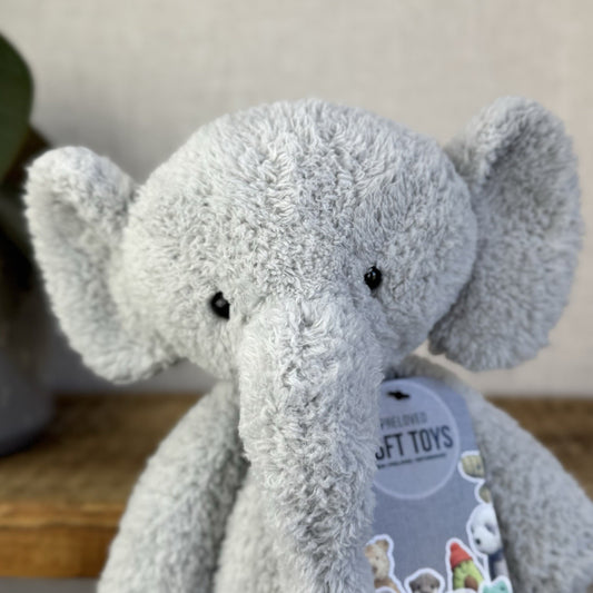 Jellycat Medium Nugget Elephant - Medium Nugget Elephant Grey Soft Toy 12"