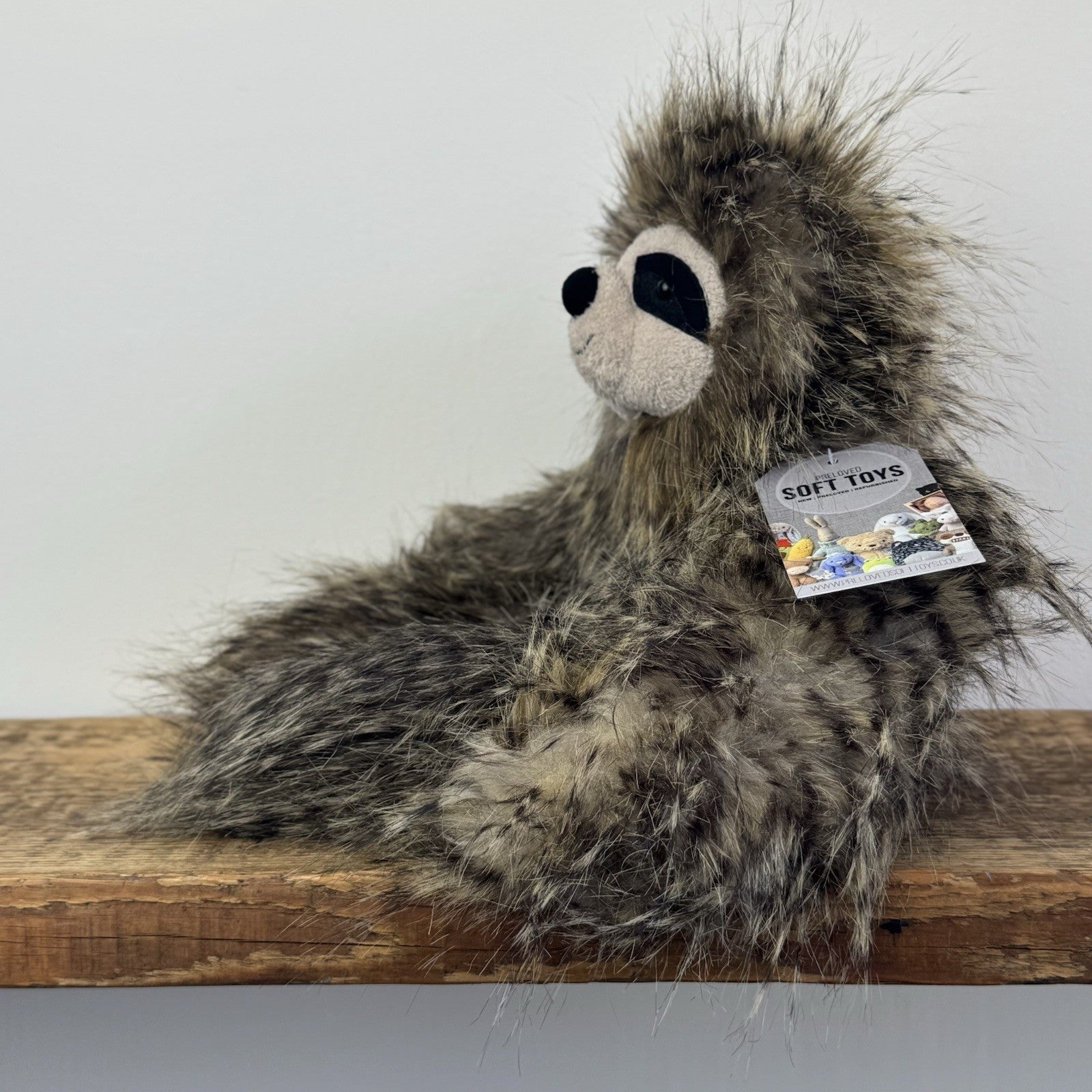 Jellycat Cyril Sloth - Fluffy Grey/brown Sloth Soft Toy Retired Rare Beanie 14”