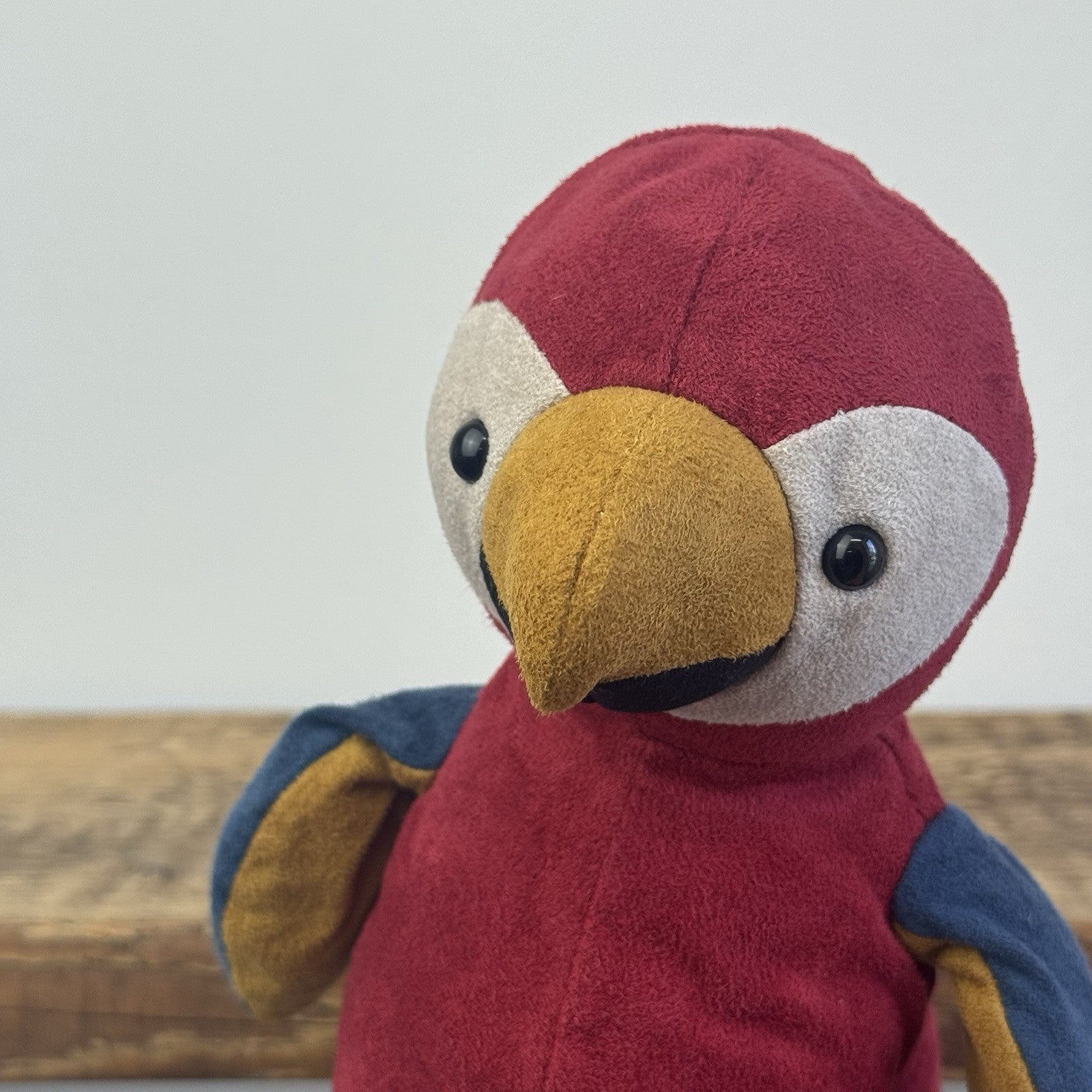 Jellycat Belby Parrot - Retired Velour Bird Plush Parrot Push Red/Blue 10"