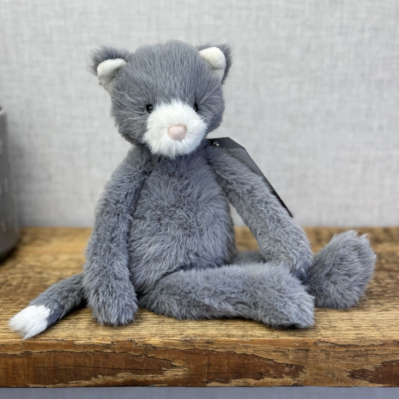 Jellycat Sweetie Kitten - Small Fluffy Light Grey Beanie Kitten (repaired)