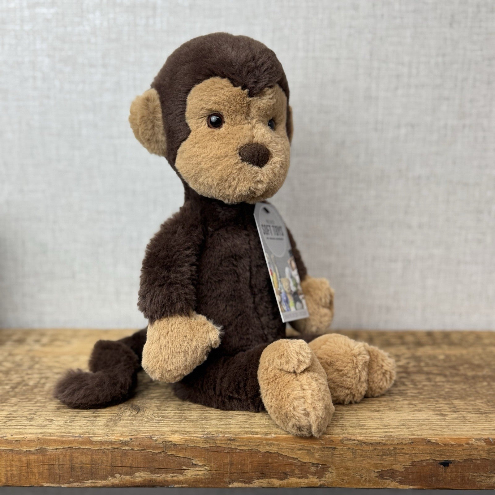 Jellycat Wumper Monkey - Deep Brown Super Soft Monkey Soft Beanie Retired 12”