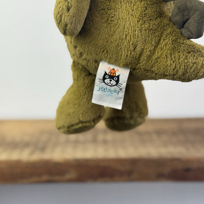 Jellycat Medium Bashful Dinosaur - Dark Green Beanie Dino Retired Rare 12”