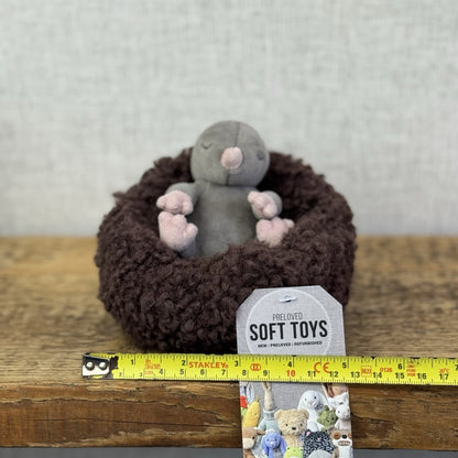 Jellycat Hibernating Mole- Baby Sleeping Mole & Nest Soft Toy Plush Cute NWOT 5”