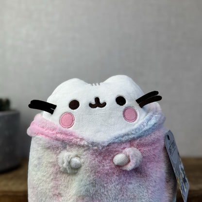 Pusheen Tie Dye Hoodie - Pusheen Cat White With Tye Dye Jumper Plush 10"