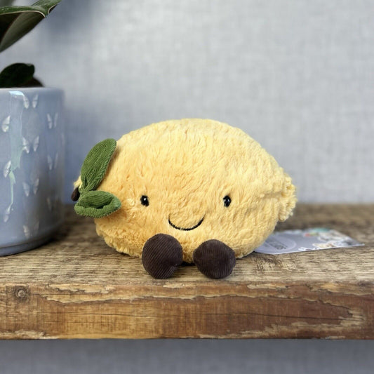 Jellycat Small Amuseable Lemon - Small Lemon With Legs - Food Play Soft Toy 6"