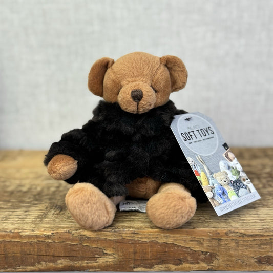 Russ Berrie Fortuna Teddy Bear - Small Beanie Bear Black Fur Coat Rare Mini 7"