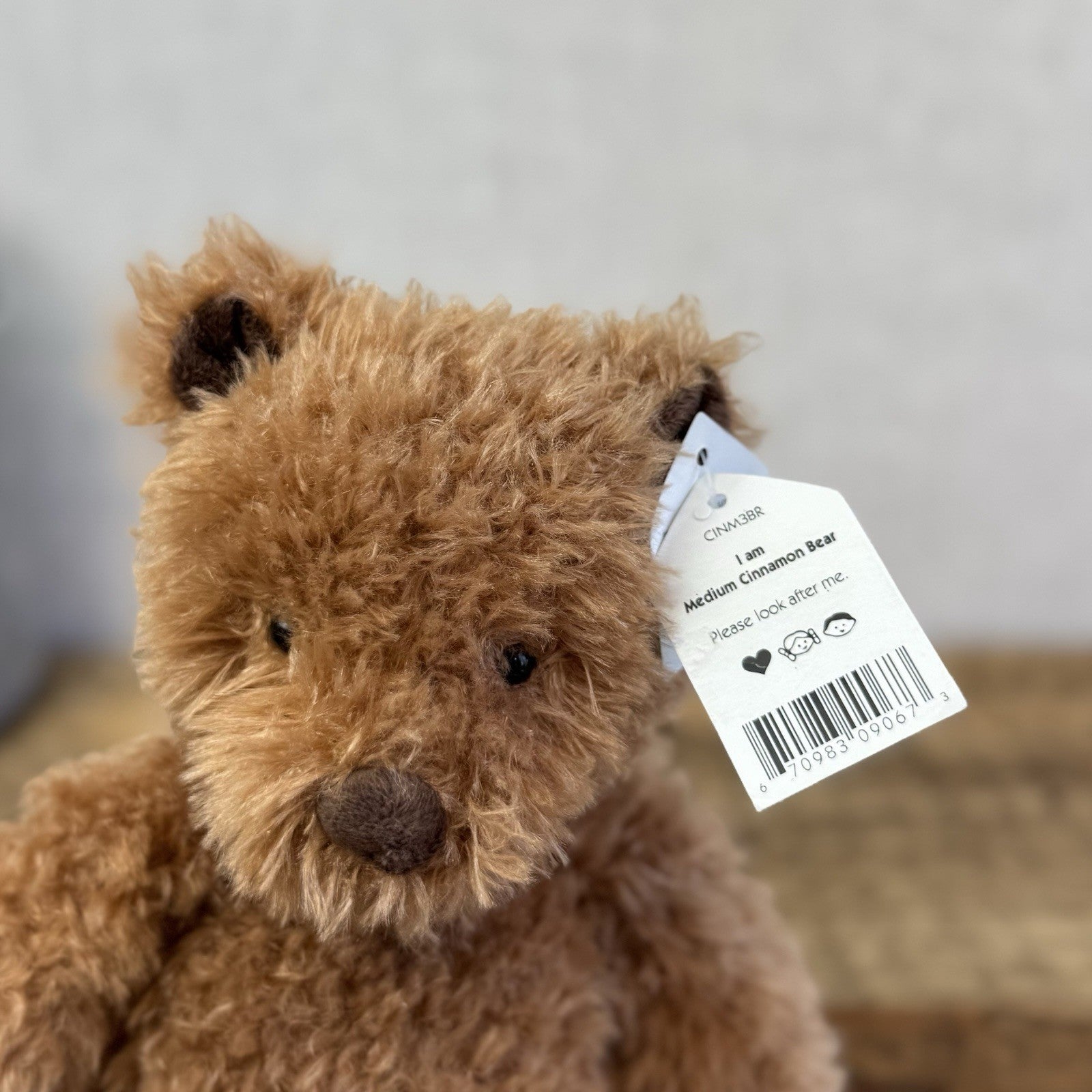 Jellycat Medium Cinnamon Bear - Brown Fuzzy Bear Beanie Retired Rare With Tags