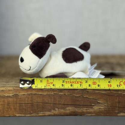 Jellycat Pocket Dog - Vintage Retired Tiny Suede Dog Puppy Mini Plush 4"