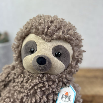 Jellycat Cicero Sloth - Curly Hair Large Light Brown Sloth Cuddly Beanie Tags