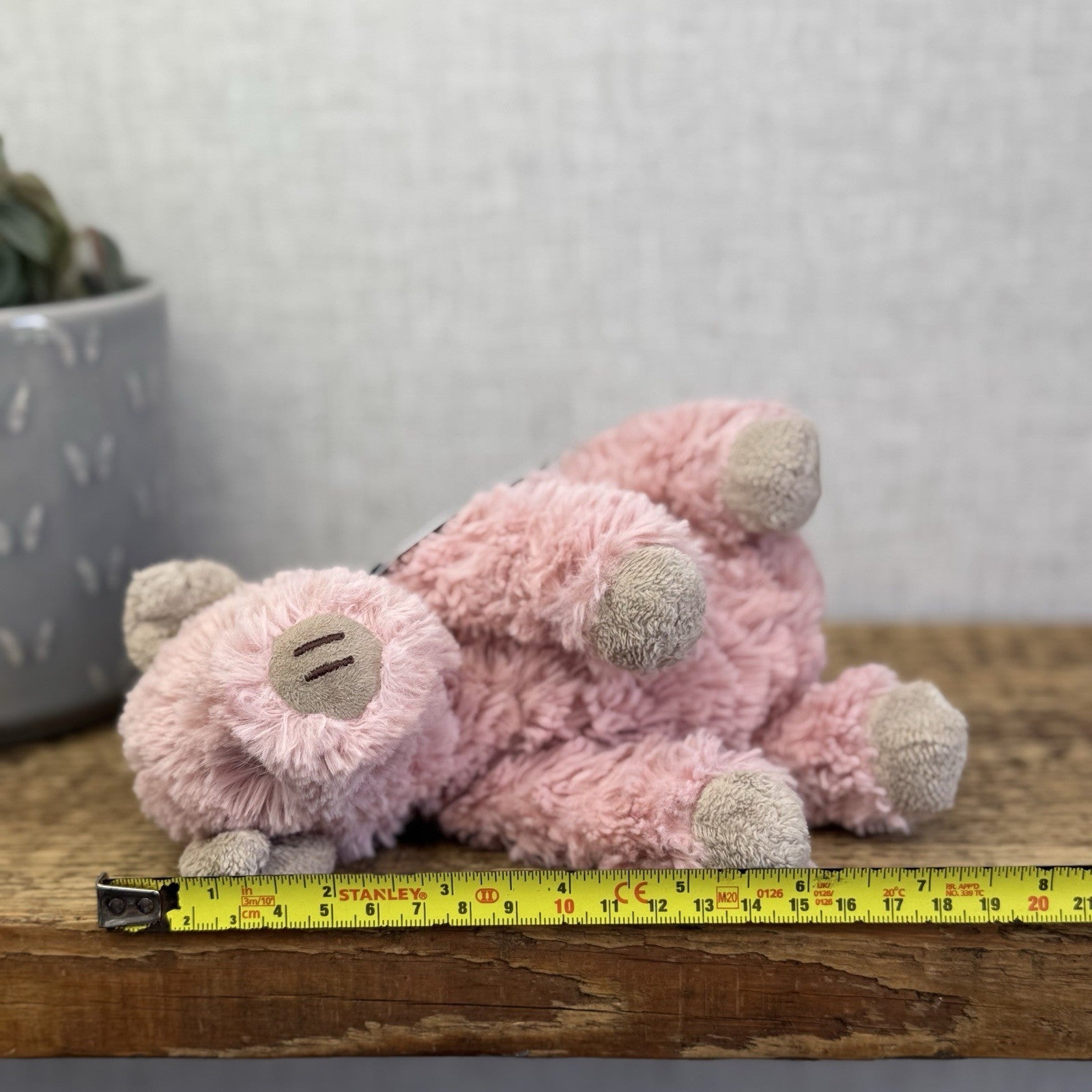 Jellycat Small Fuddles Pig - Pink Piglet Textured Beanie Retired Rare 8"