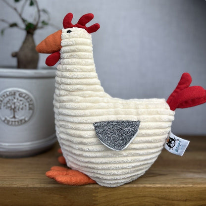 Jellycat Cream Folly Rooster - Corduroy Rooster Soft Toy - Large Rooster Plush