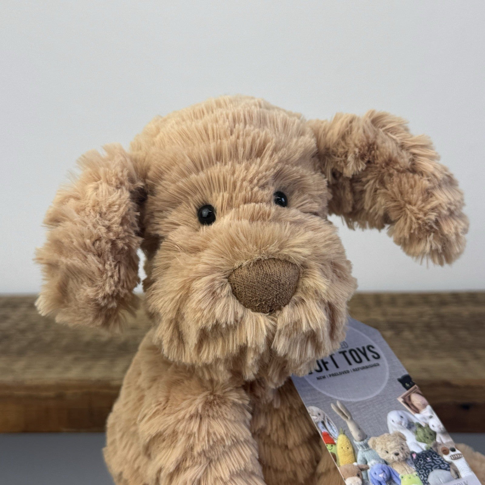 Jellycat Fuddlewuddle Puppy Medium - Light Brown Beige Dog (First Edition) 8"