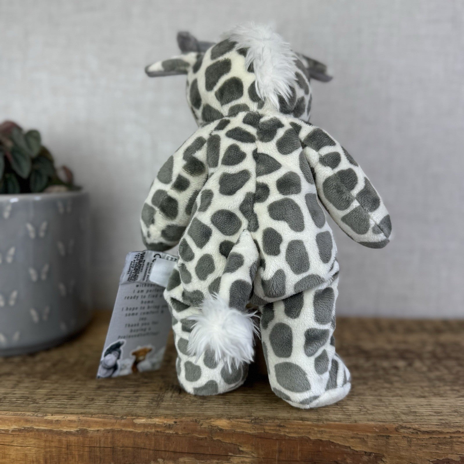 Blue Nose Friends Floppy Friends Twiggy- Beanbag Giraffe Soft Toy Grey/White 11"