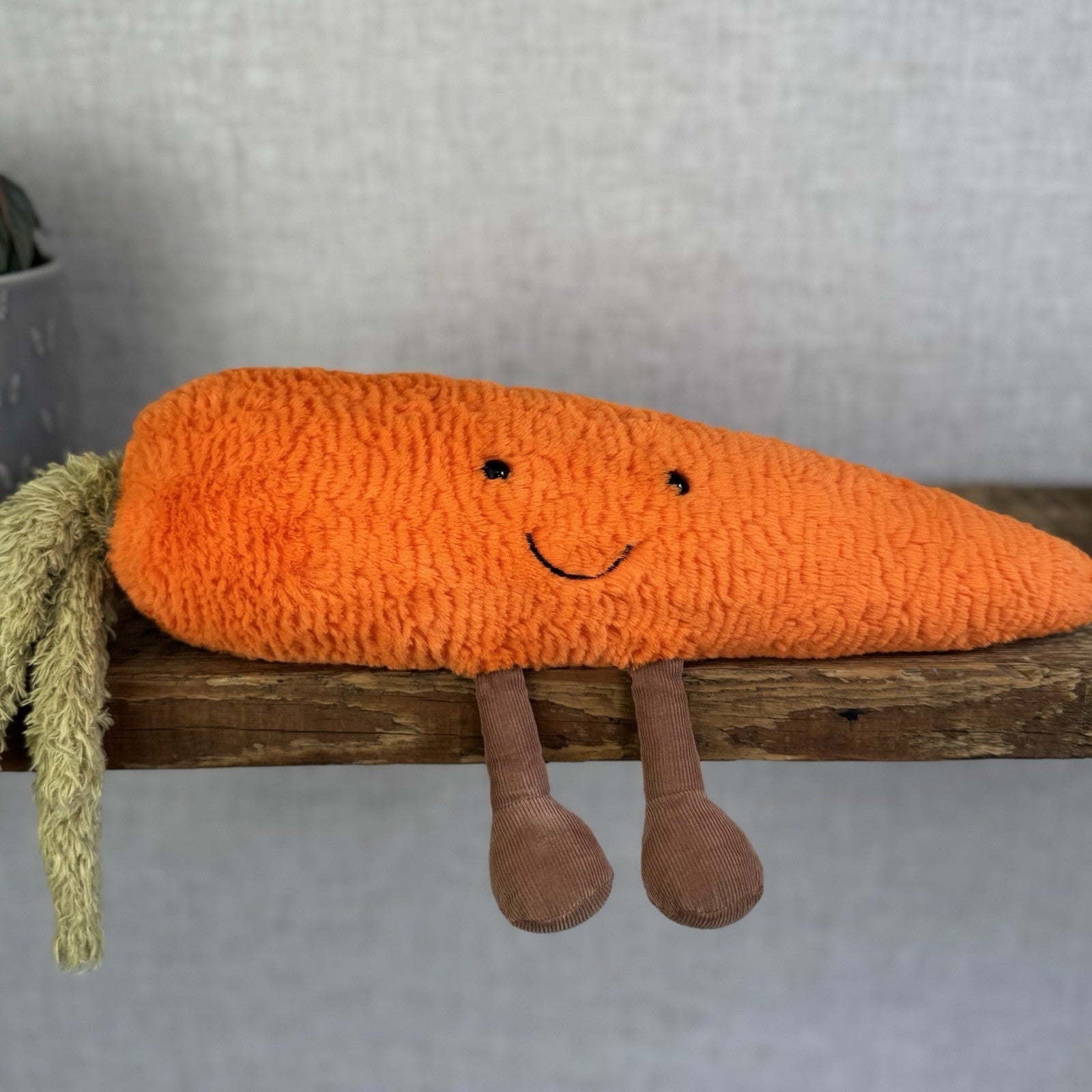 Jellycat Large Amuseable Carrot - Orange Fluffy Carrot Beanie Plush Retired 15"